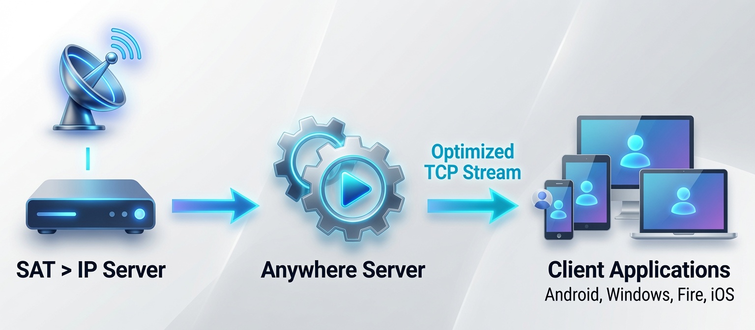 SAT>IP anywhere data flow diagram